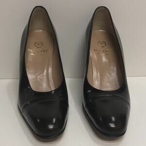 Pollini Black w/Brown Tip Plain High Heel